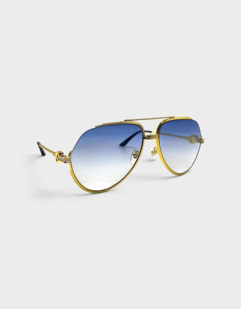 Stainless Steel Aviator Gold Silver Midnight Blue Gradient