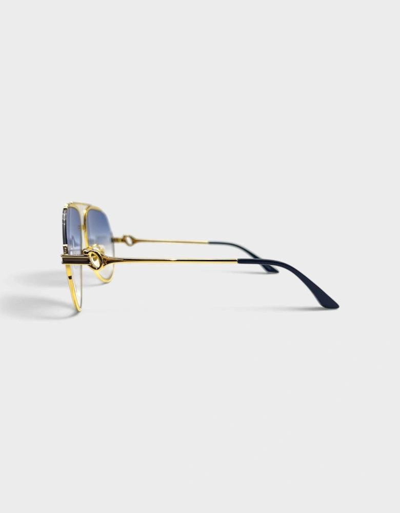 Stainless Steel Aviator Gold Silver Midnight Blue Gradient