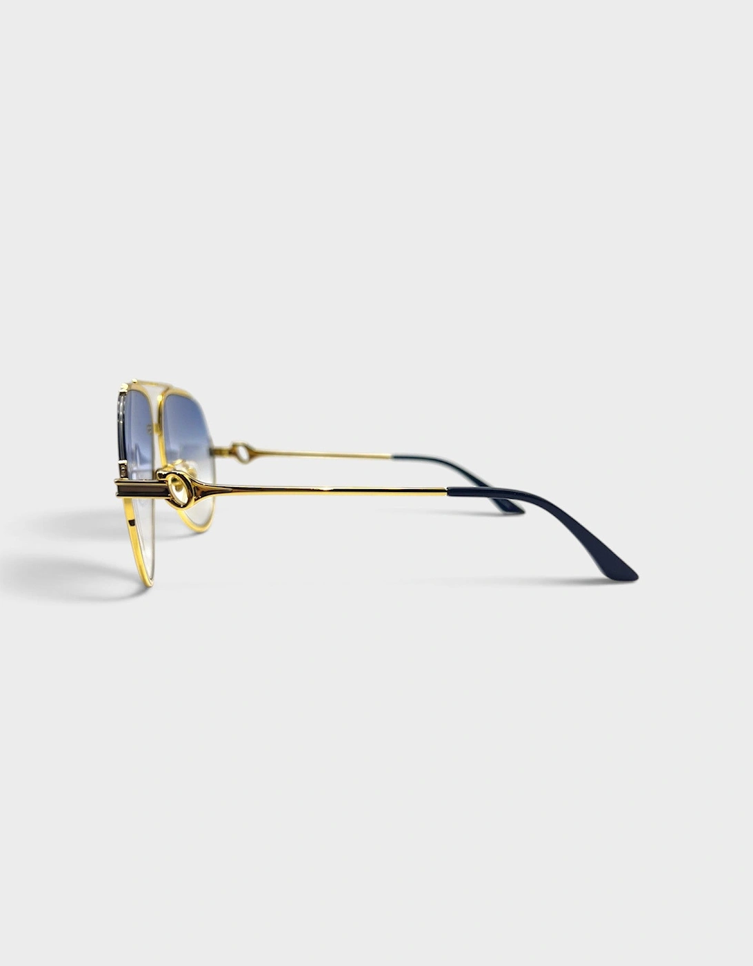 Stainless Steel Aviator Gold Silver Midnight Blue Gradient