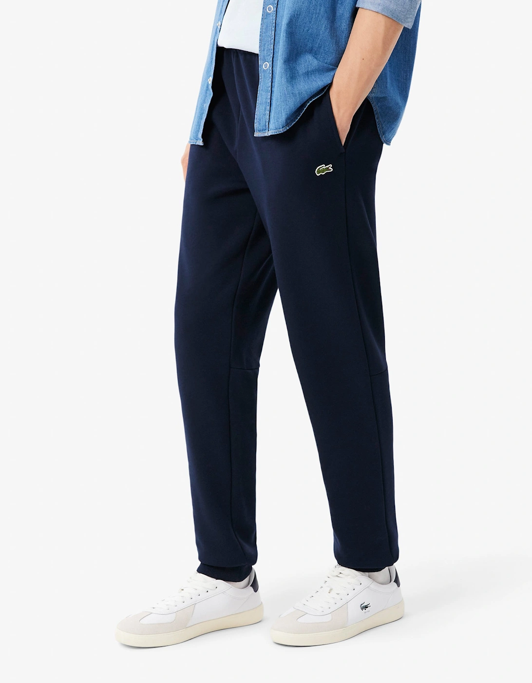 Lacoste Men's Navy Tapered Fit Fleece Sweatpants - Blue 166 - Size 33/32/32/38/Regular