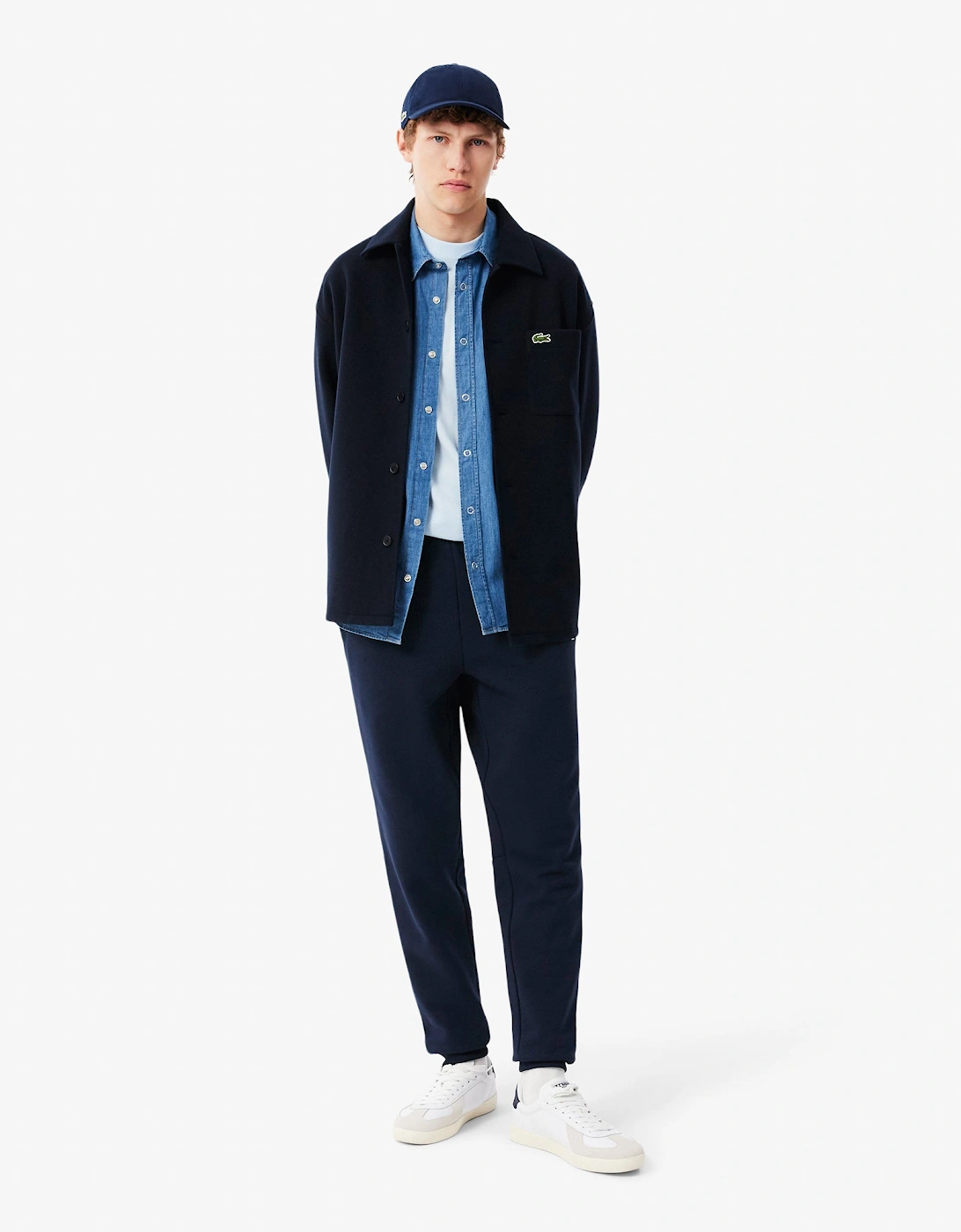 Lacoste Tapered Fit Mens Fleece Sweatpants - Navy Blue 166