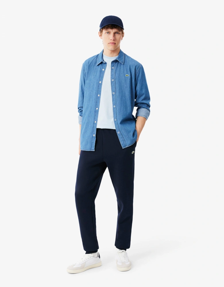 Lacoste Tapered Fit Mens Fleece Sweatpants - Navy Blue 166