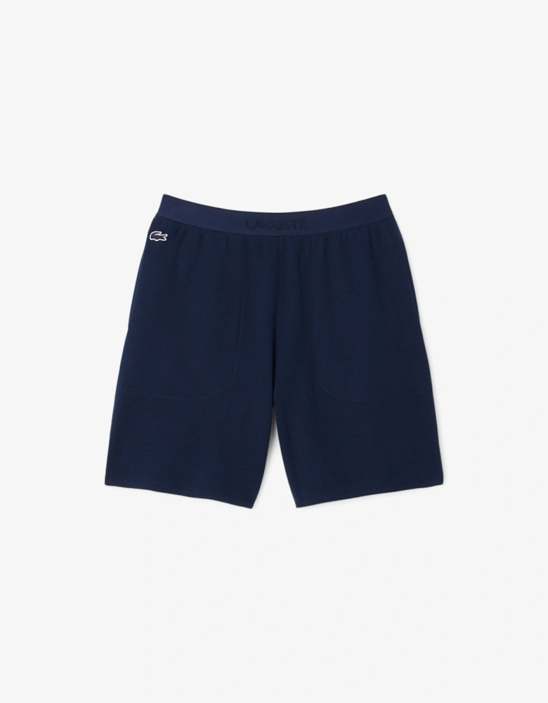 Lacoste Waffle Texture Mens Loungewear Shorts - Navy Blue 166
