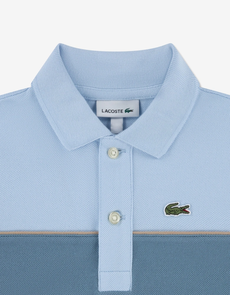 Lacoste Boys Chest Stripe Polo Shirt in Blue