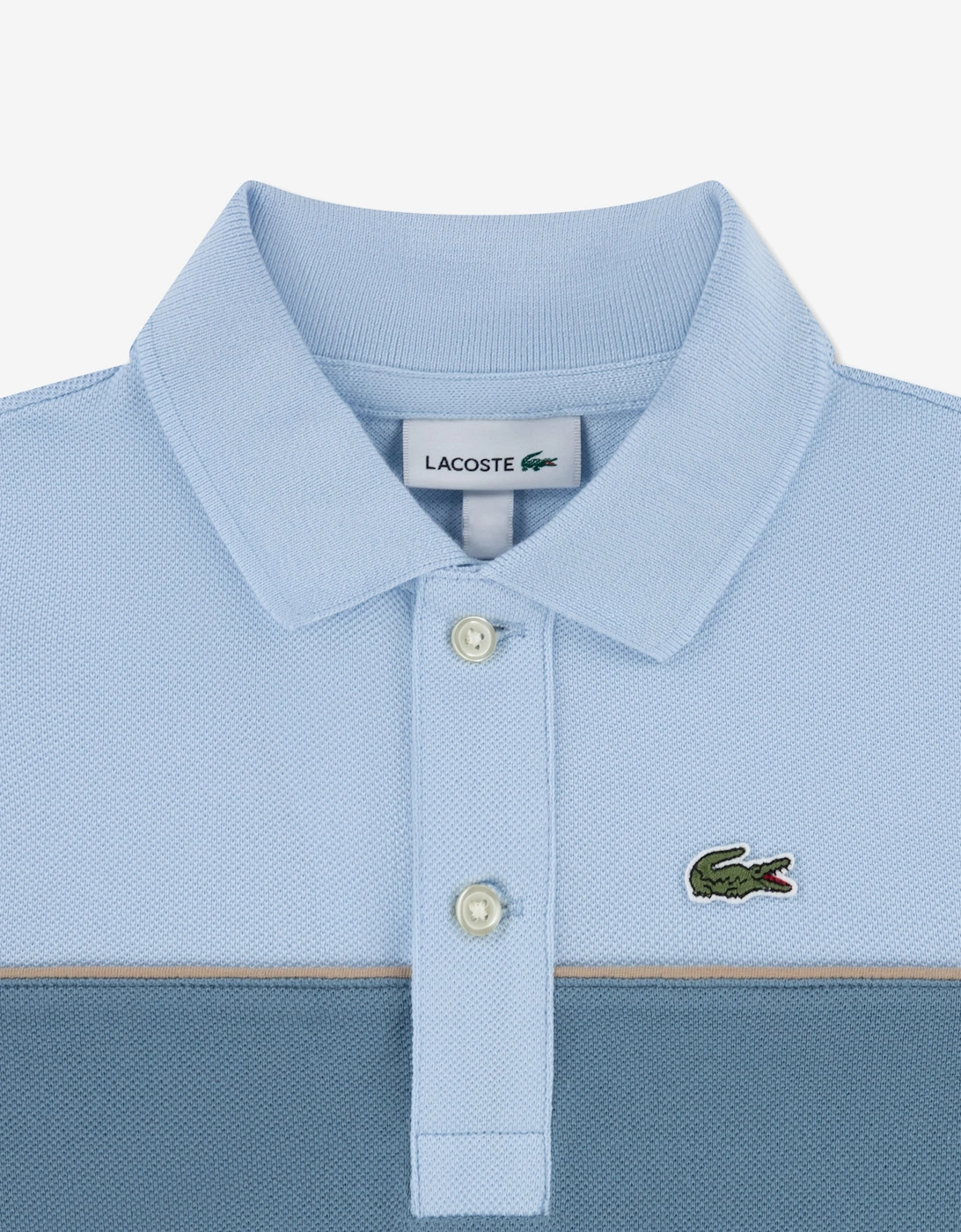 Lacoste Boys Chest Stripe Polo Shirt in Blue