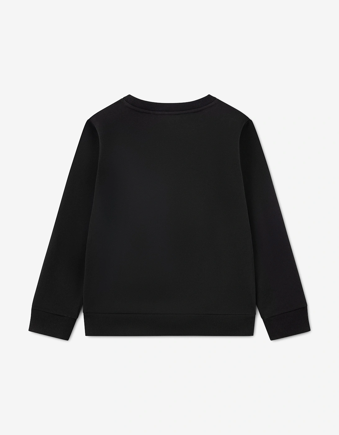 Lacoste Boys Pique Applique Fleece Crew Sweatshirt in Black