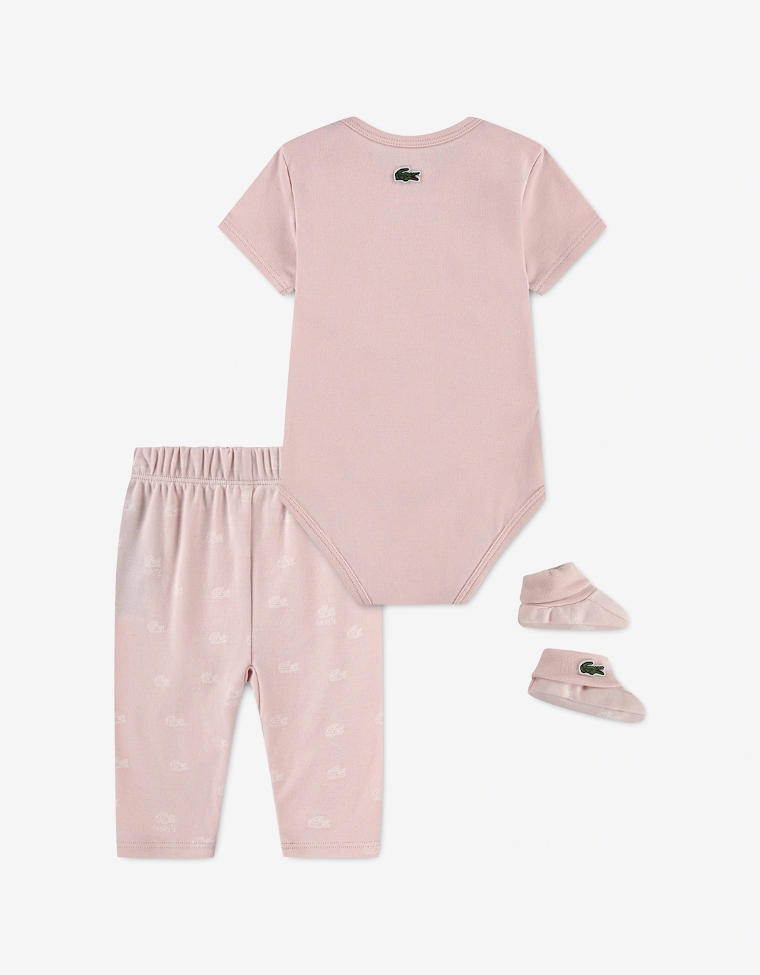 Lacoste Baby Girls 3 Piece Graphic Bodysuit Gift Set in Pink