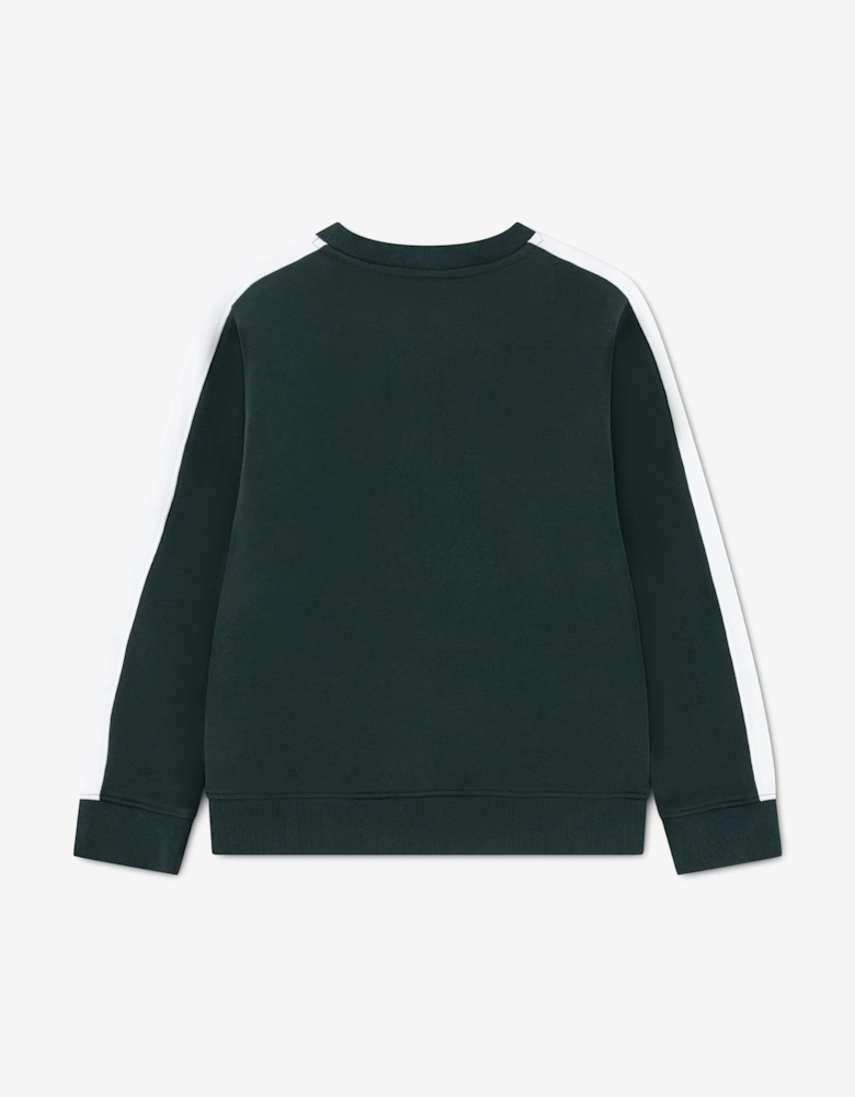Lacoste Boys Colourblock Crew Sweatshirt in Green