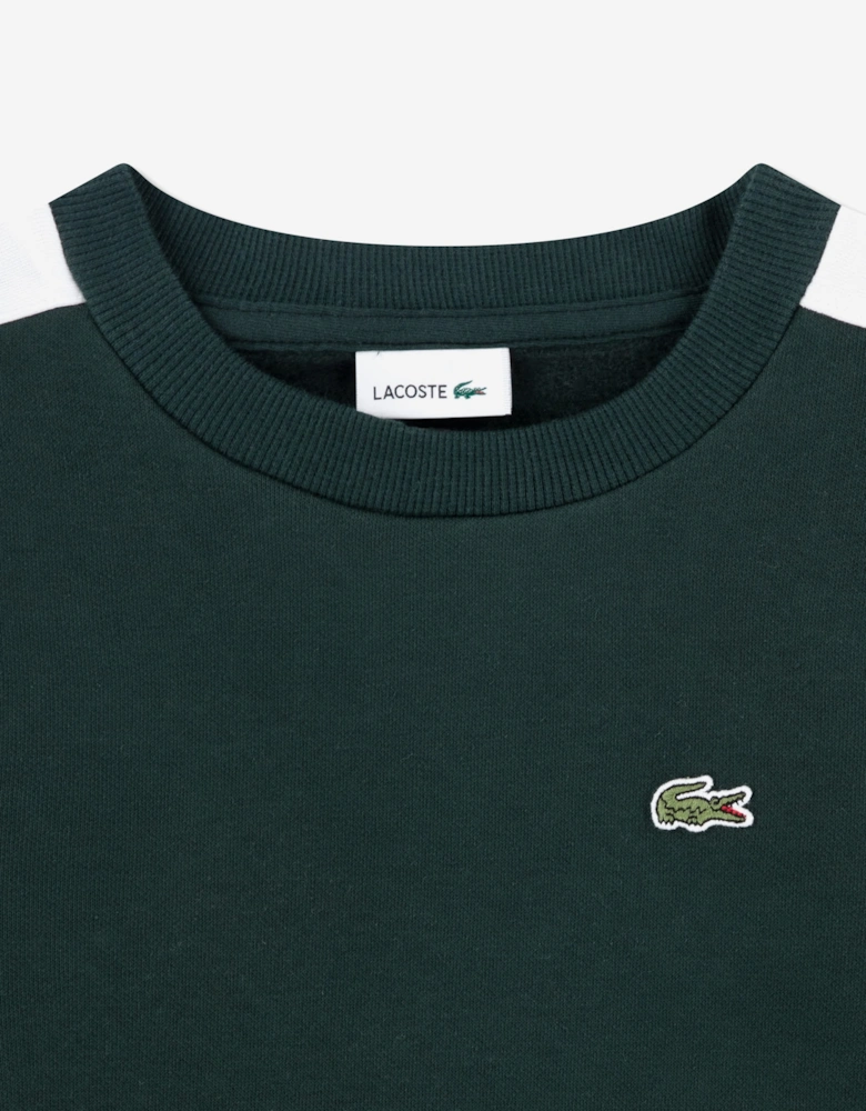 Lacoste Boys Colourblock Crew Sweatshirt in Green