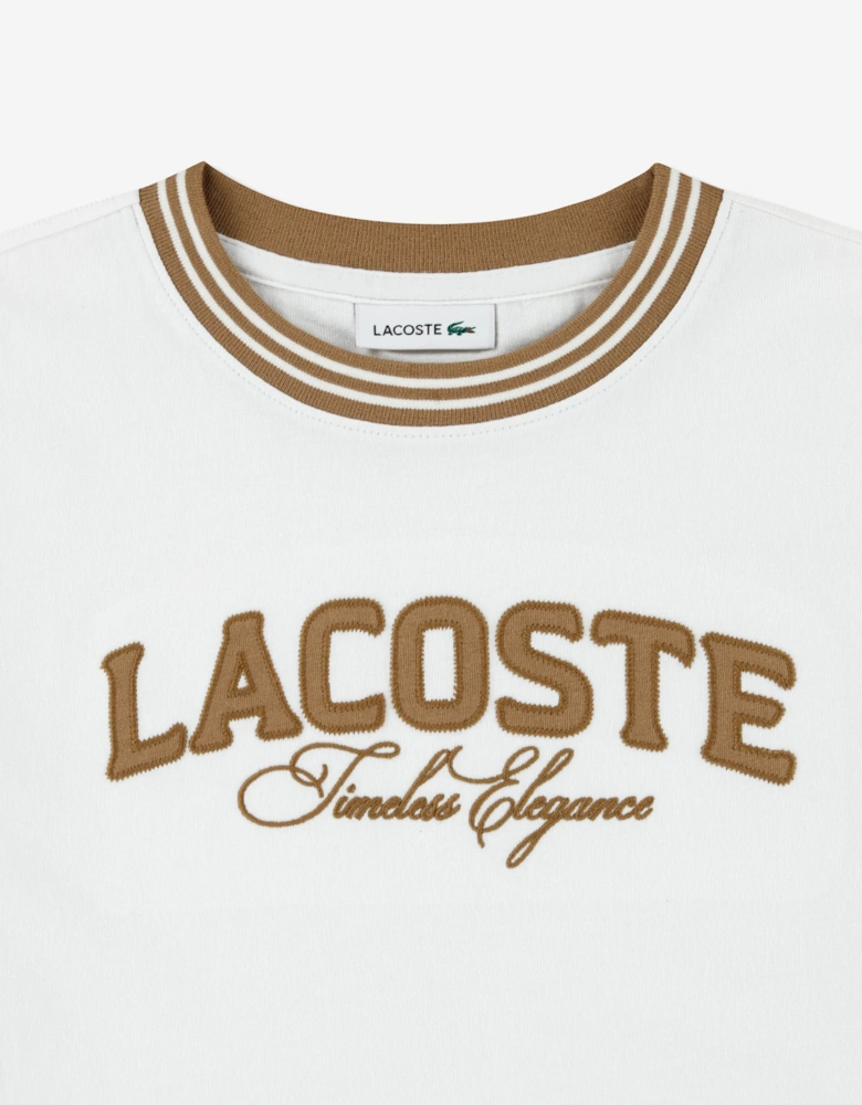 Lacoste Boys Embroidered Logo T-Shirt in Ivory