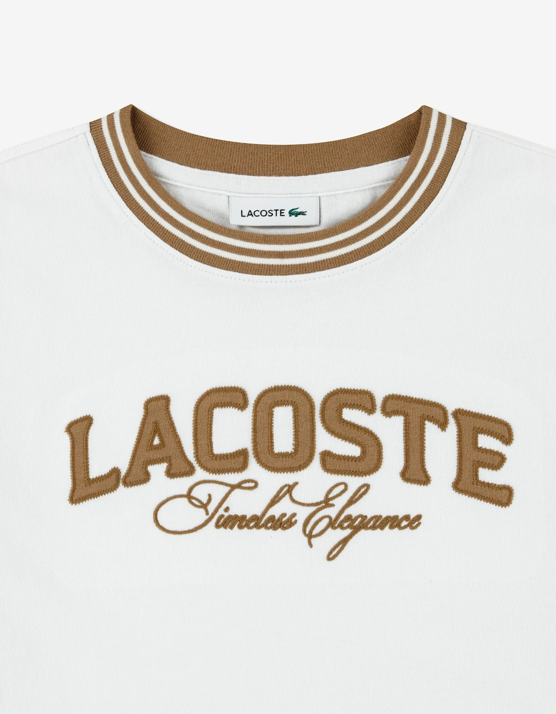 Lacoste Boys Embroidered Logo T-Shirt in Ivory