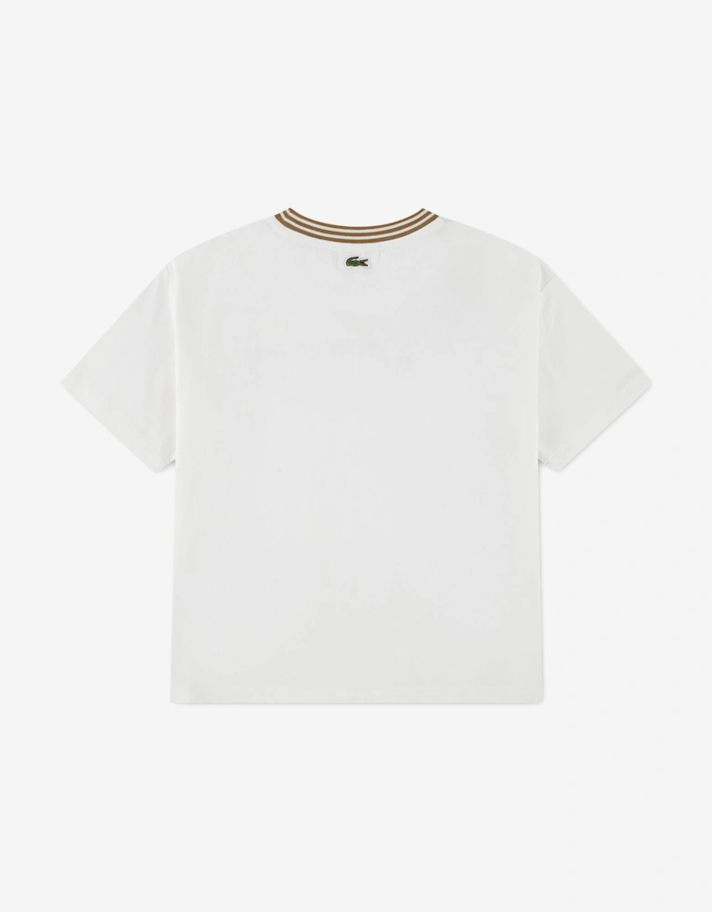 Lacoste Boys Embroidered Logo T-Shirt in Ivory