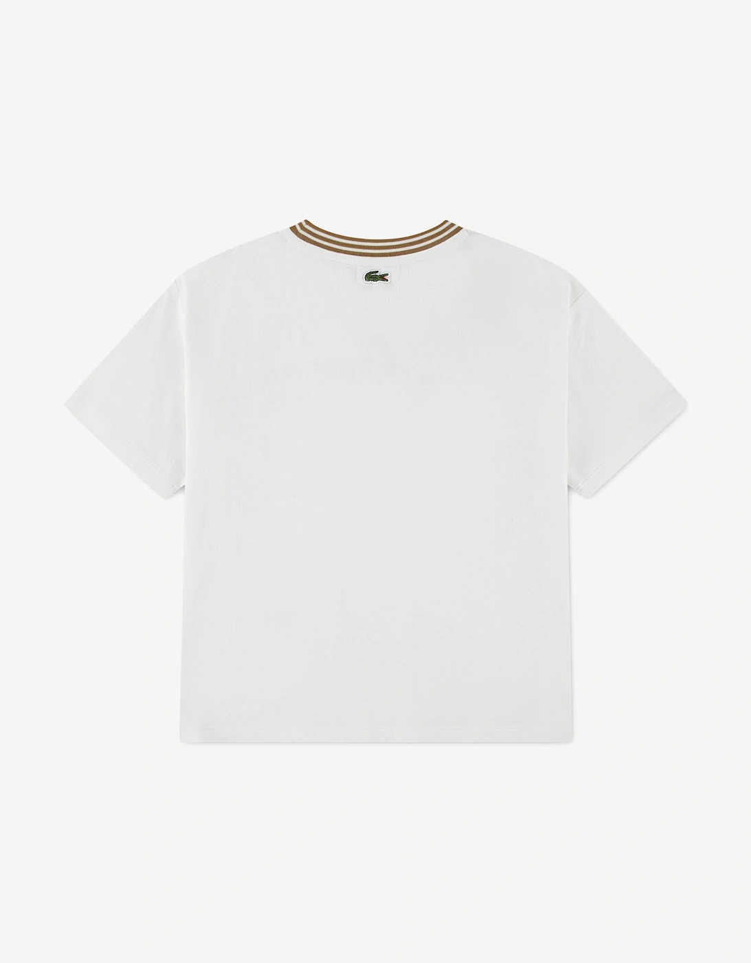 Lacoste Boys Embroidered Logo T-Shirt in Ivory
