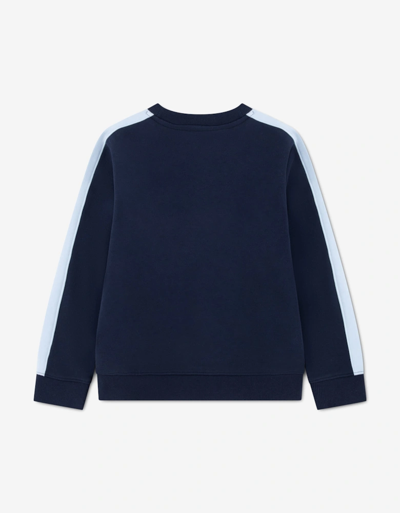 Lacoste Boys Colourblock Crew Sweatshirt in Navy