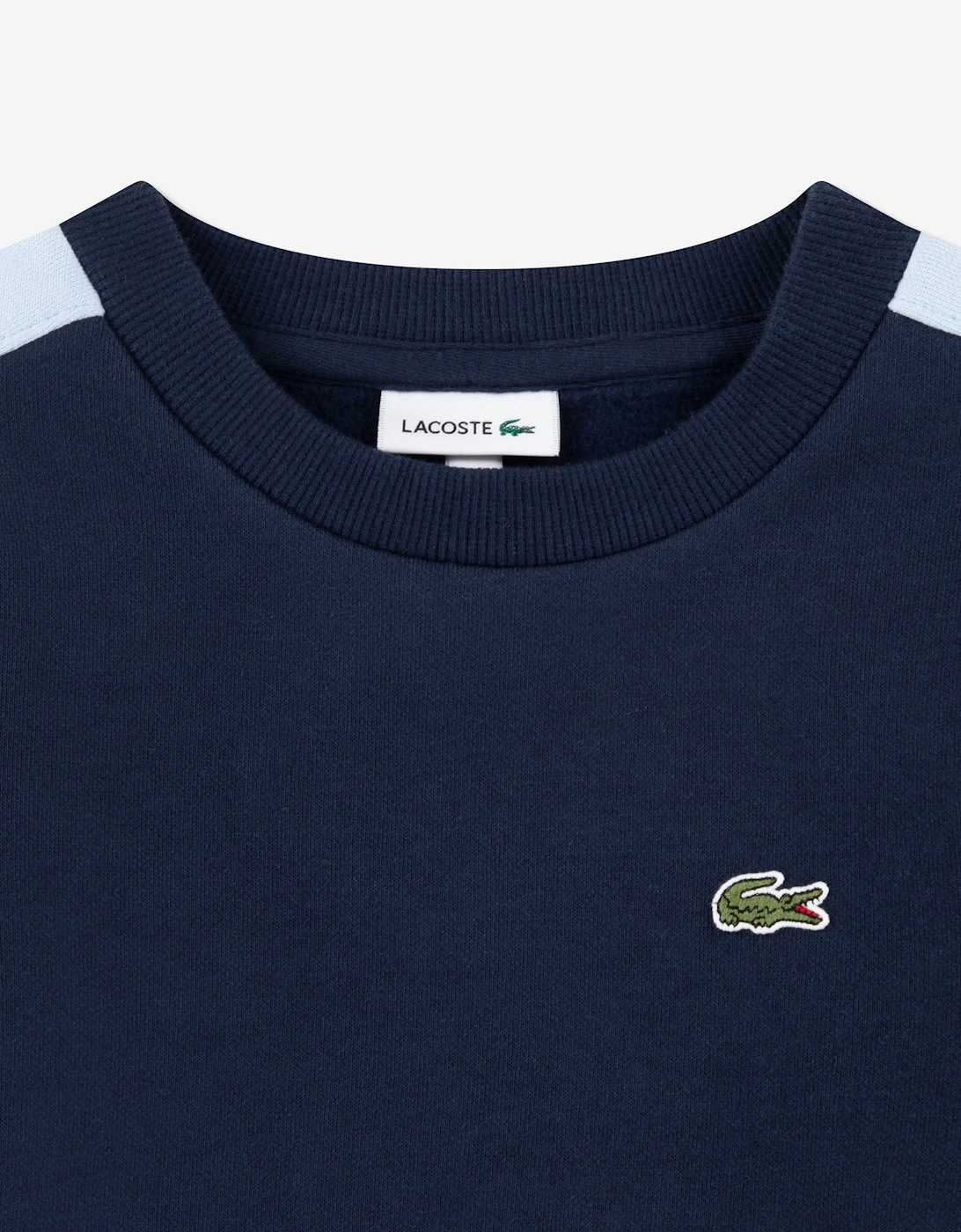 Lacoste Boys Colourblock Crew Sweatshirt in Navy