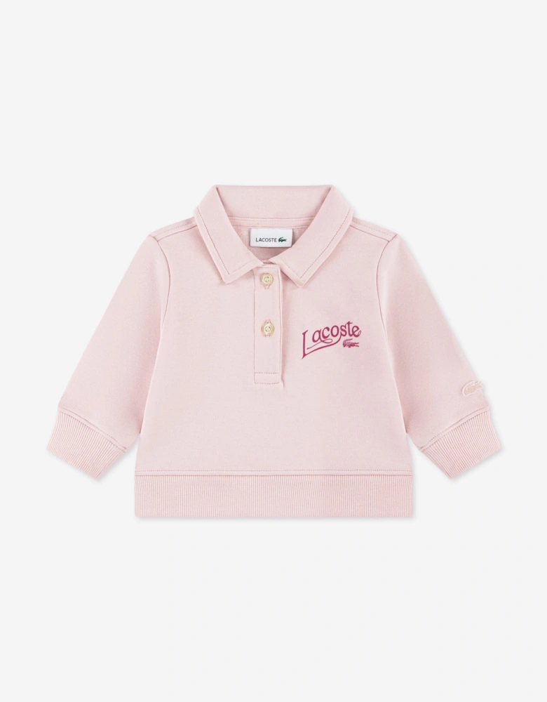 Lacoste Baby Girls Polo Fleece Tracksuit in Pink