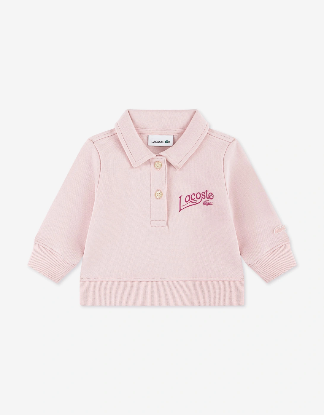 Lacoste Baby Girls Polo Fleece Tracksuit in Pink