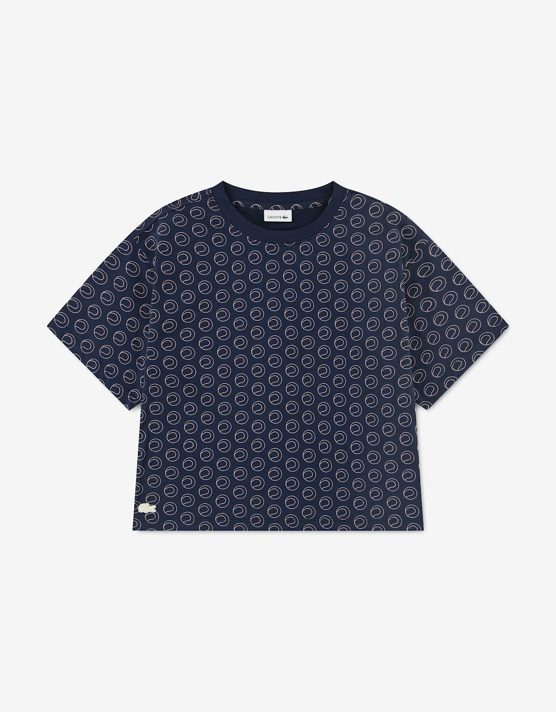Lacoste Girl's Lacoste Girls Oversized AOP T-Shirt in Navy