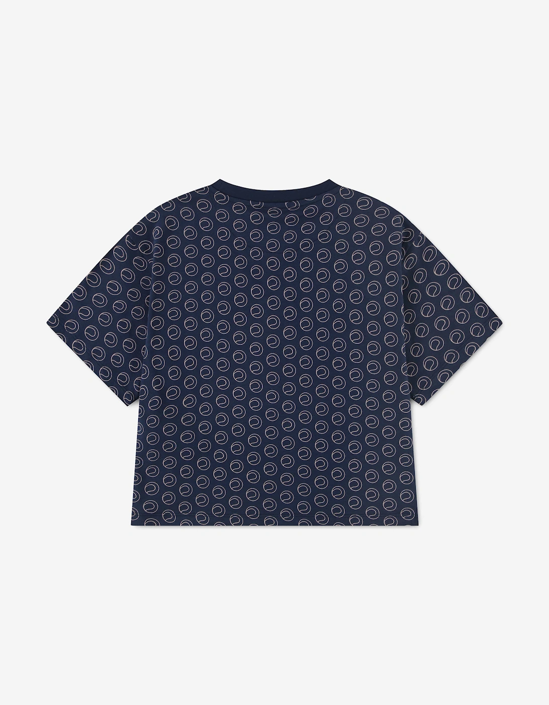 Lacoste Girls Oversized AOP T-Shirt in Navy