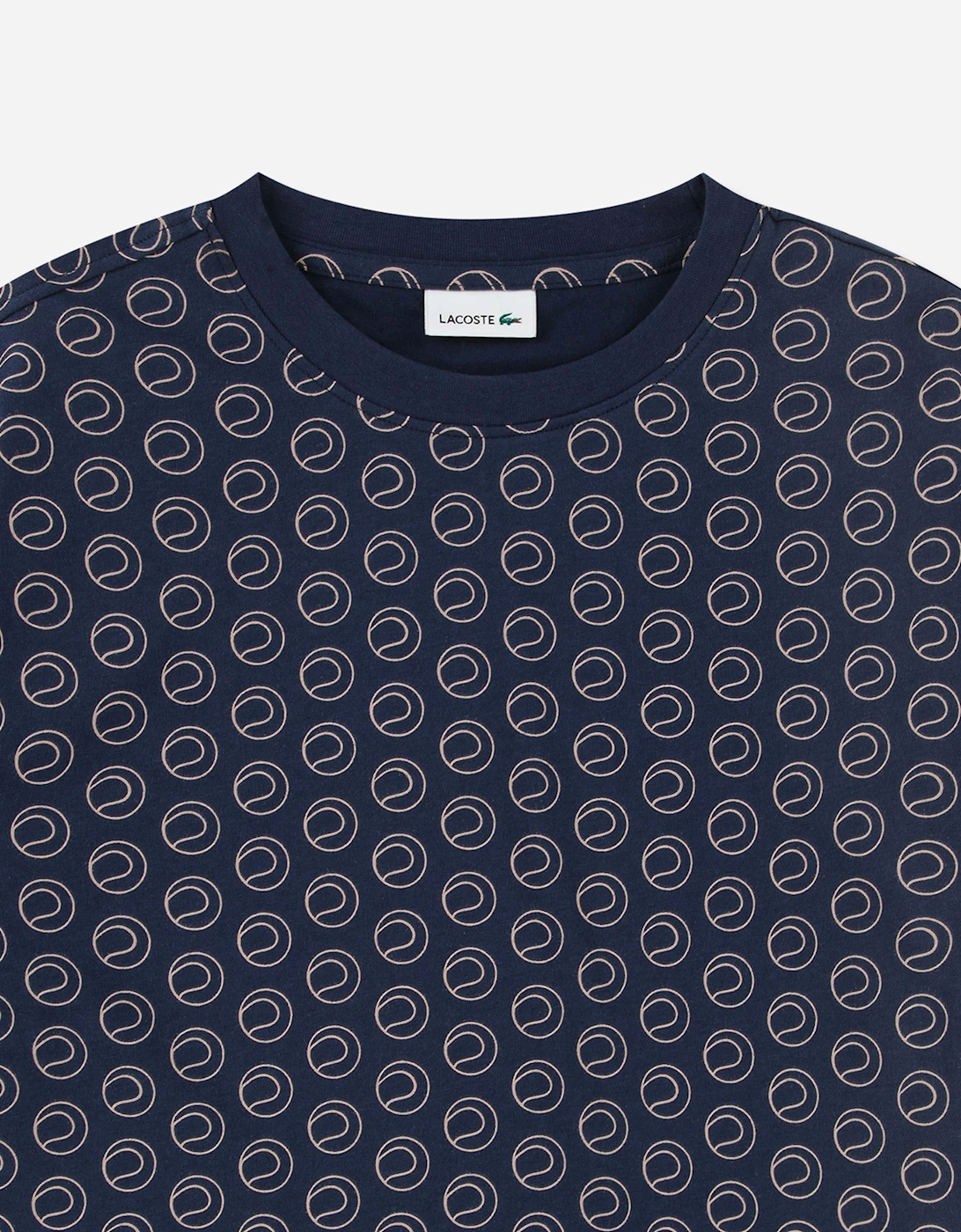 Lacoste Girls Oversized AOP T-Shirt in Navy