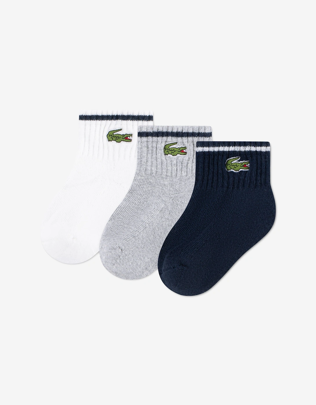 Lacoste Baby 3 Pack Croc Ankle Socks Set in Navy
