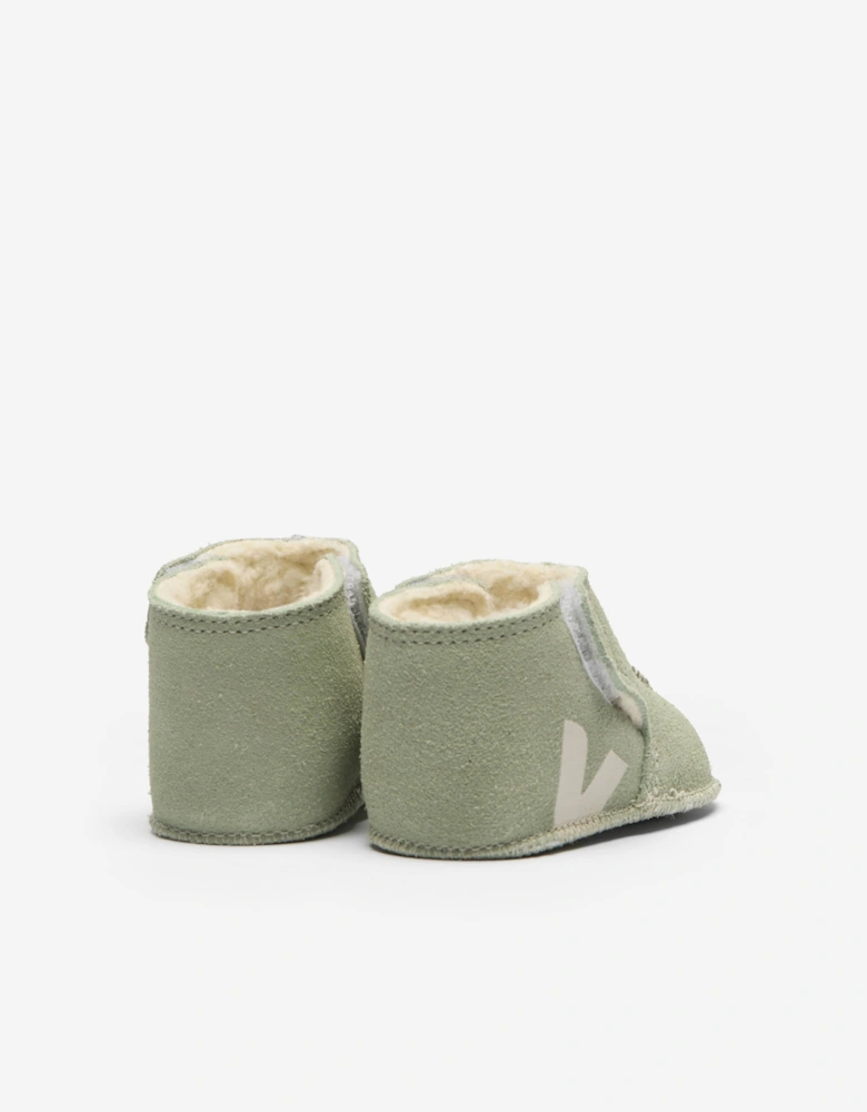 Veja Baby Suede Orso Booties in Green