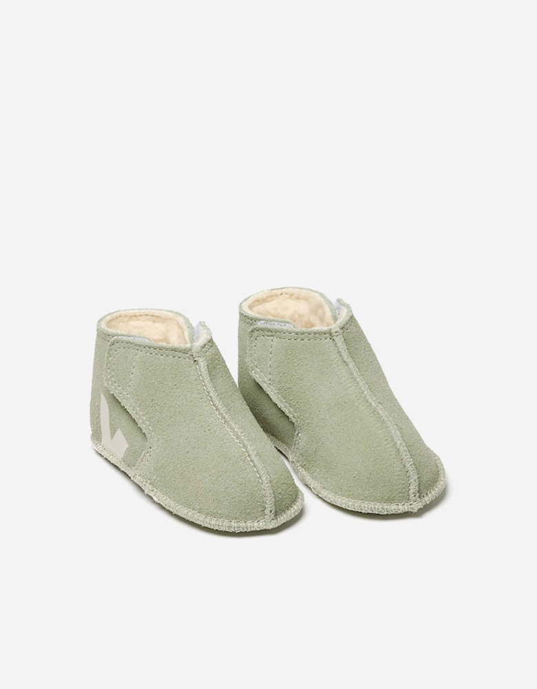 Veja Baby Suede Orso Booties in Green