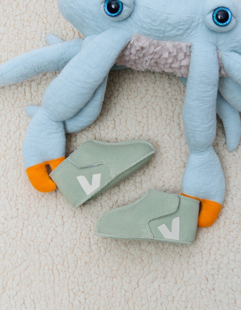 Veja Baby Suede Orso Booties in Green
