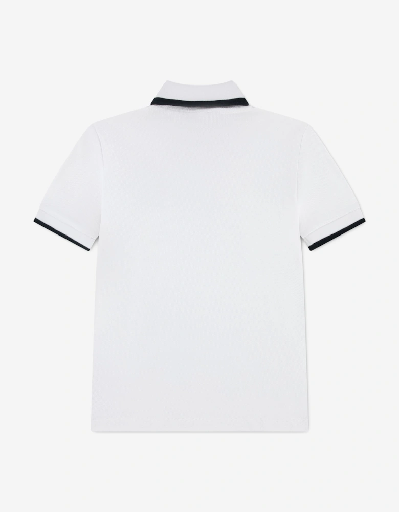 Lacoste Boys Embroidered Badge Polo Shirt in Ivory
