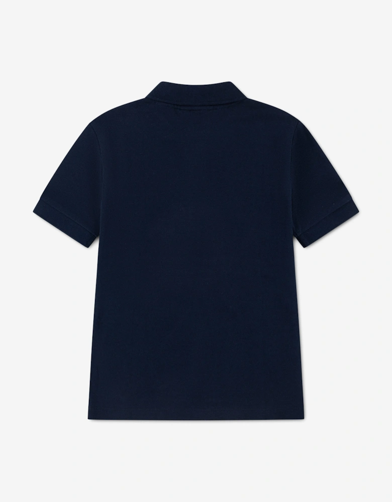 Lacoste Boys Chest Stripe Polo Shirt in Navy