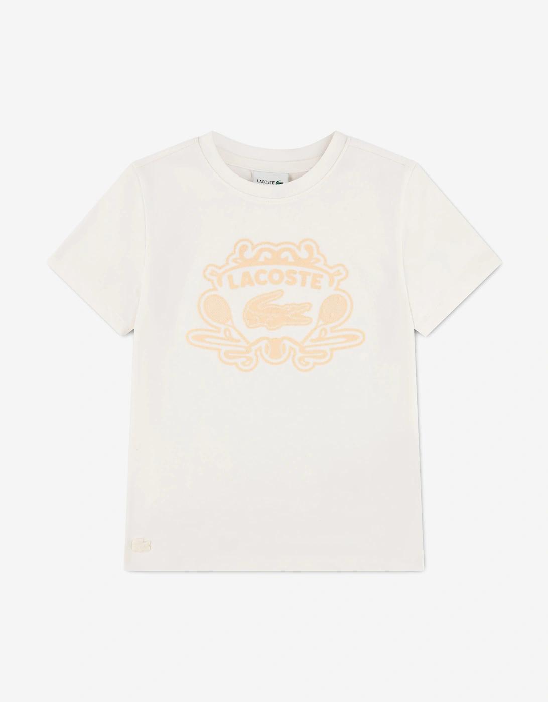 Lacoste Boy's Lacoste Boys Flocked T-Shirt in Ivory - Cream