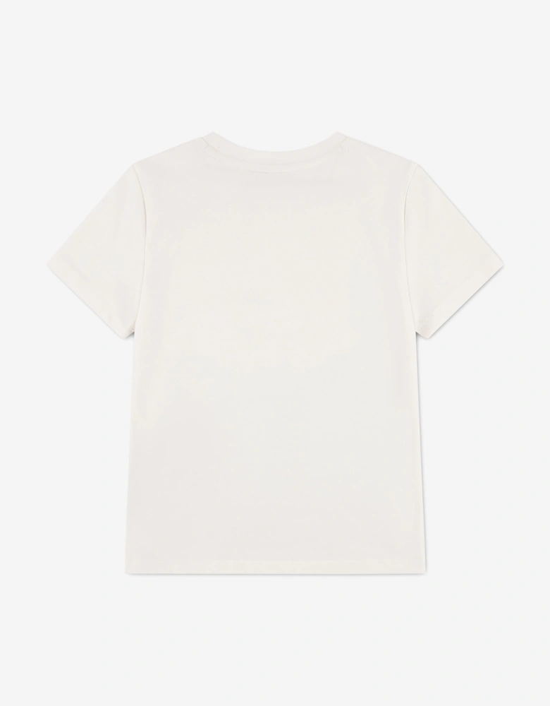 Lacoste Boys Flocked T-Shirt in Ivory