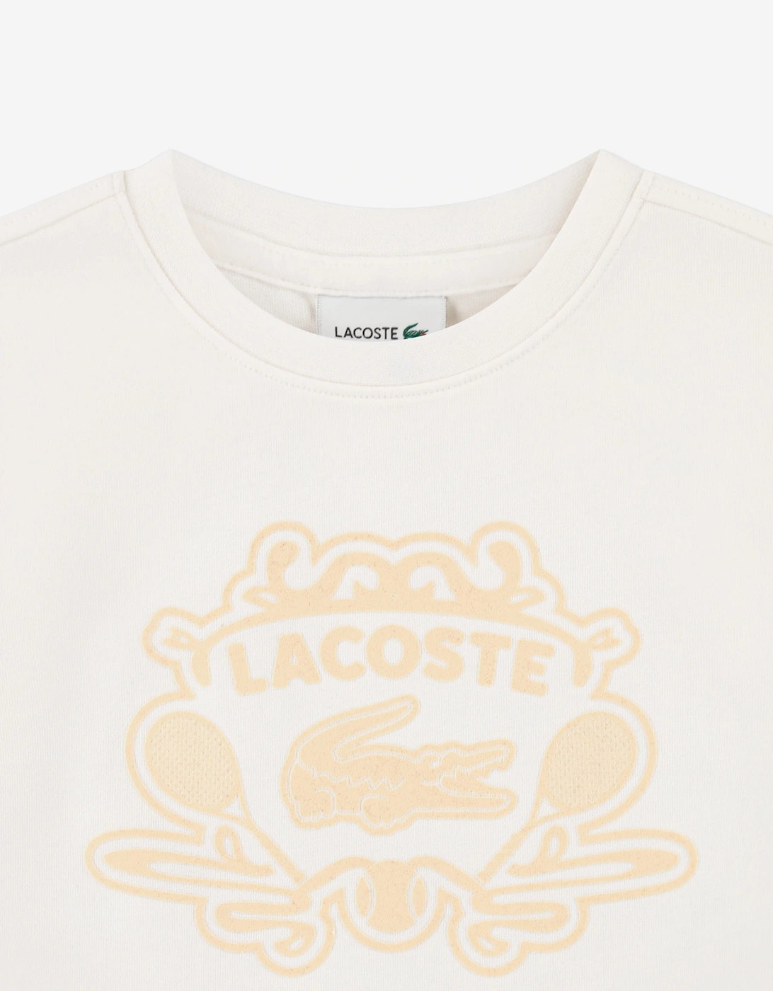 Lacoste Boys Flocked T-Shirt in Ivory