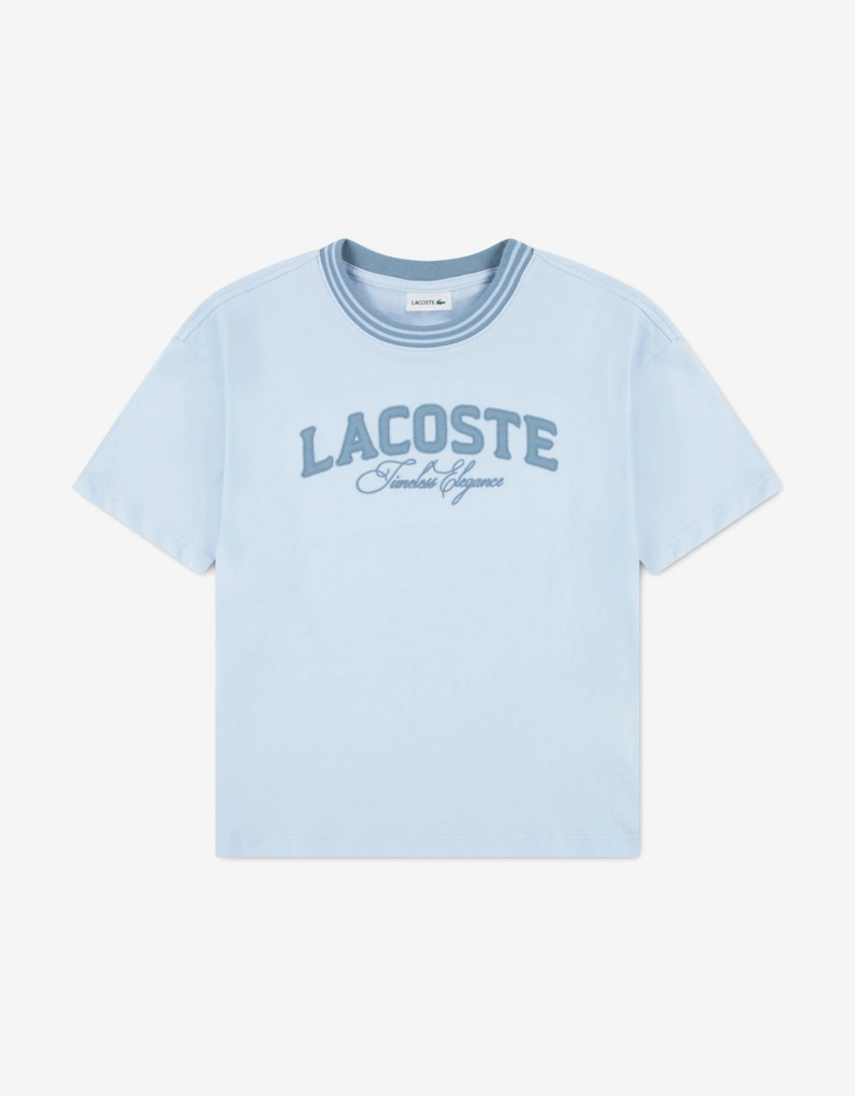 Lacoste Boys Embroidered Logo T-Shirt in Blue