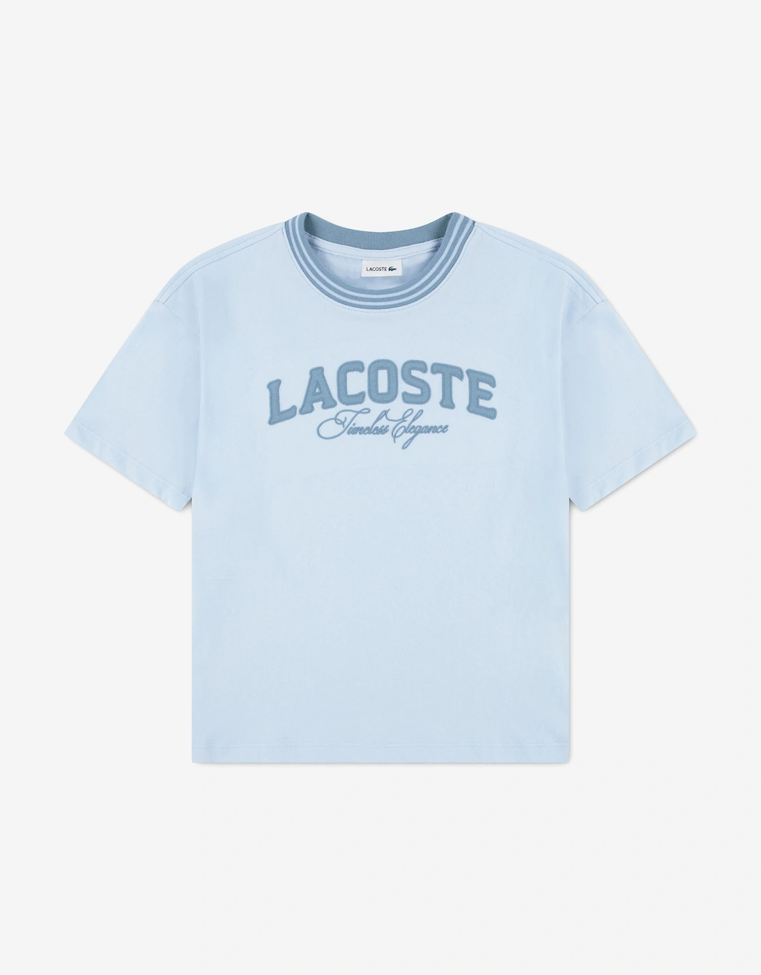 Lacoste Boys Embroidered Logo T-Shirt in Blue