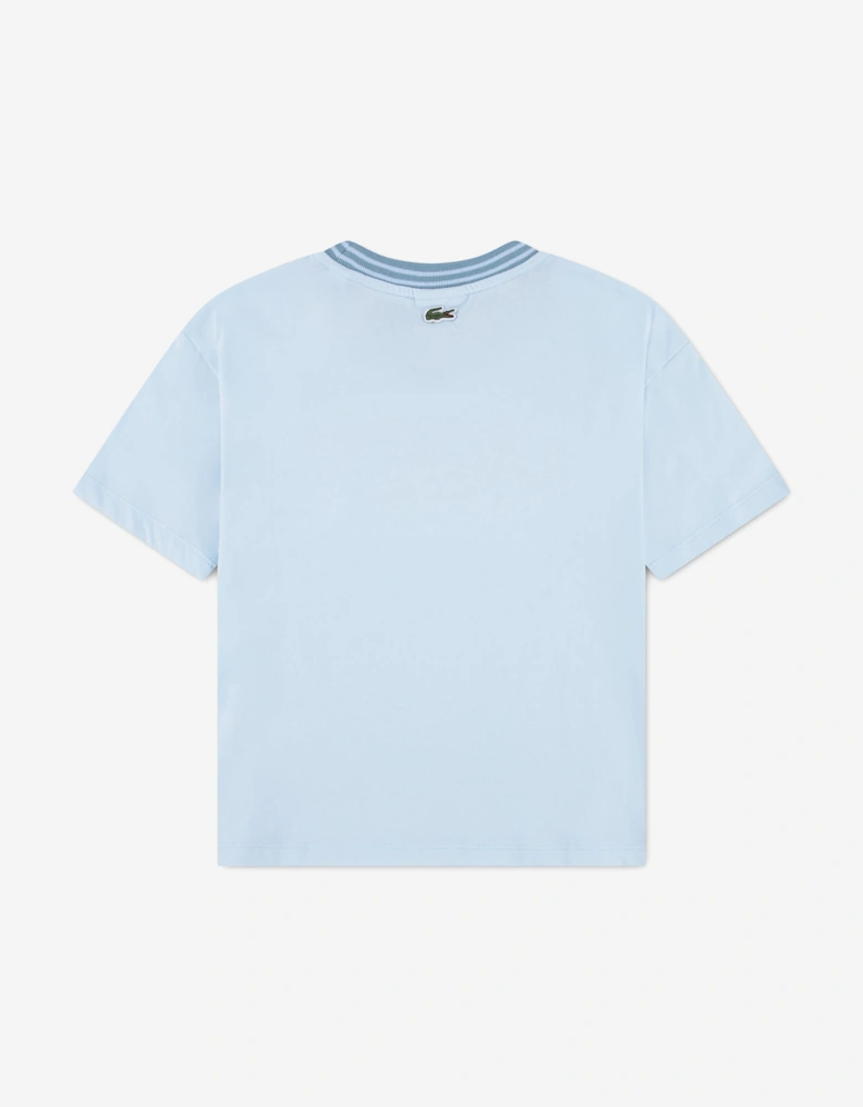 Lacoste Boys Embroidered Logo T-Shirt in Blue