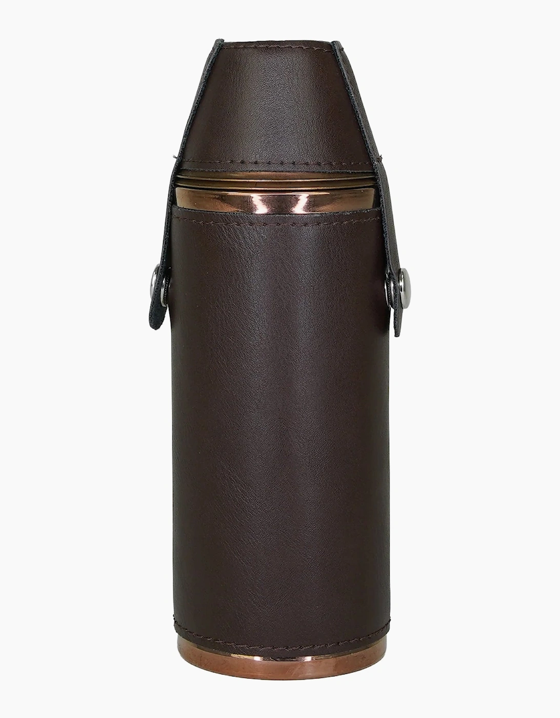 Sophos 8oz Copper Hunters Flask Dark Brown 2 Cups