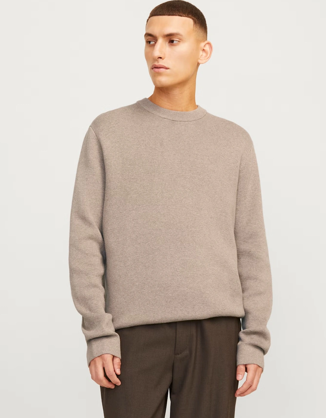 Jack & Jones Milano Stitch Knit Crew Neck Greige / Melange