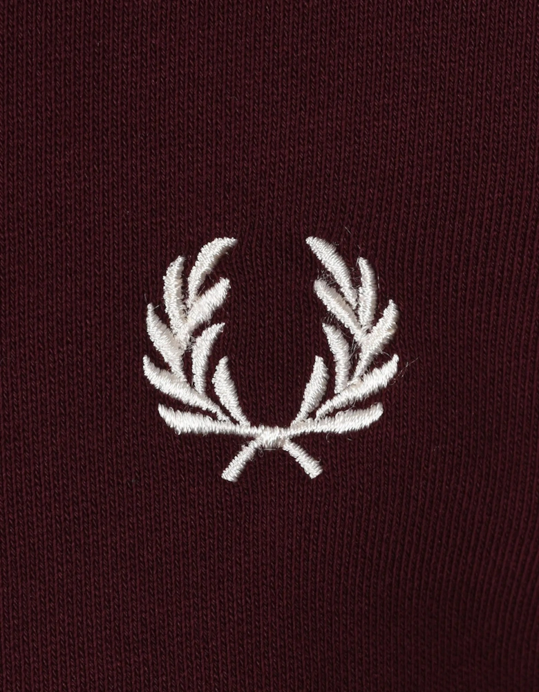 FRED PERRY HALF ZIP SWEATSHIRT OXBLOOD/ECRU