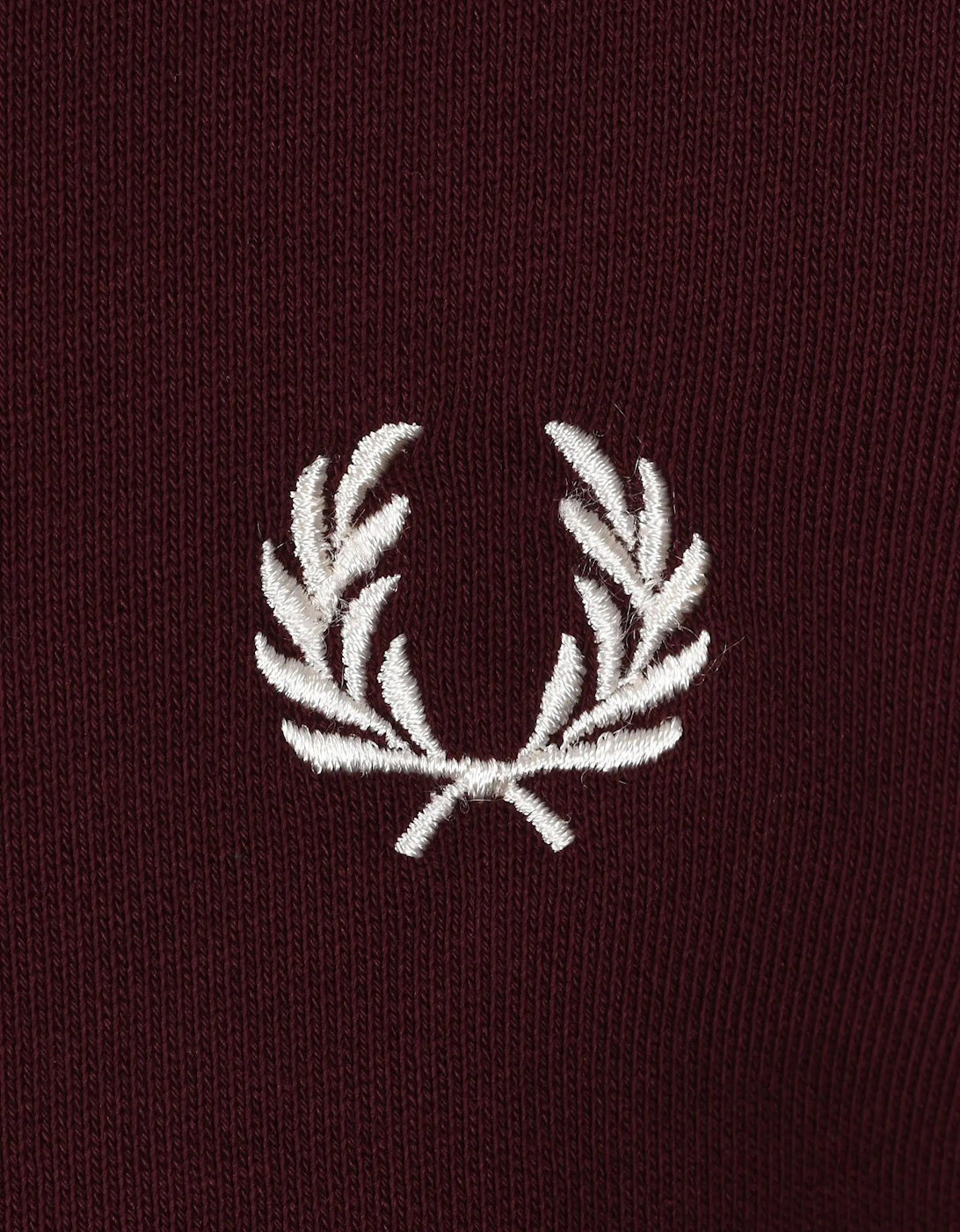 FRED PERRY HALF ZIP SWEATSHIRT OXBLOOD/ECRU