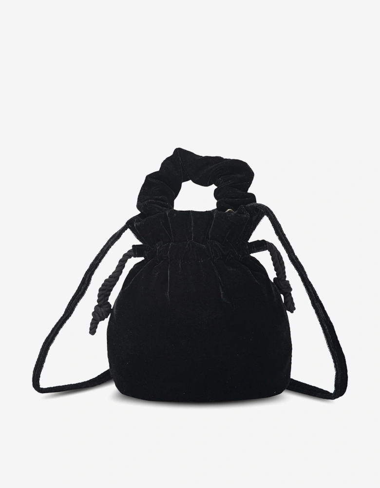 Ralph Lauren Girls Velvet Embroidered Logo Handbag in Black (20cm)