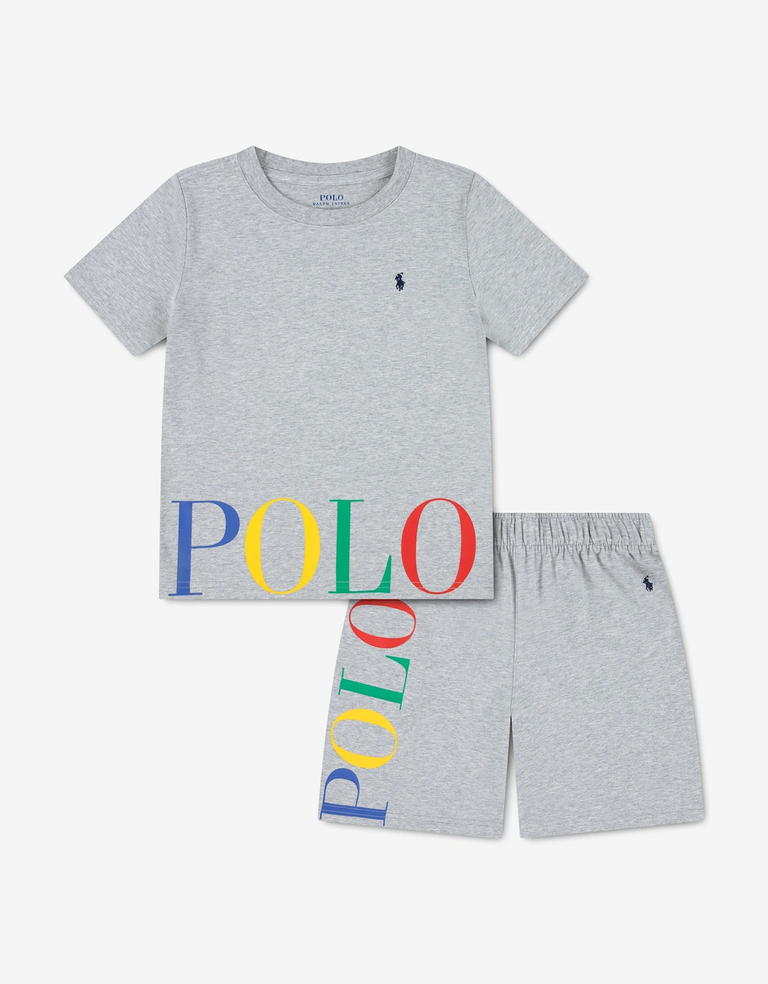Ralph Lauren Boys Polo Short Pyjama Set in Grey