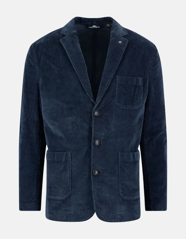 Unstructured Corduroy Blazer Dark Navy