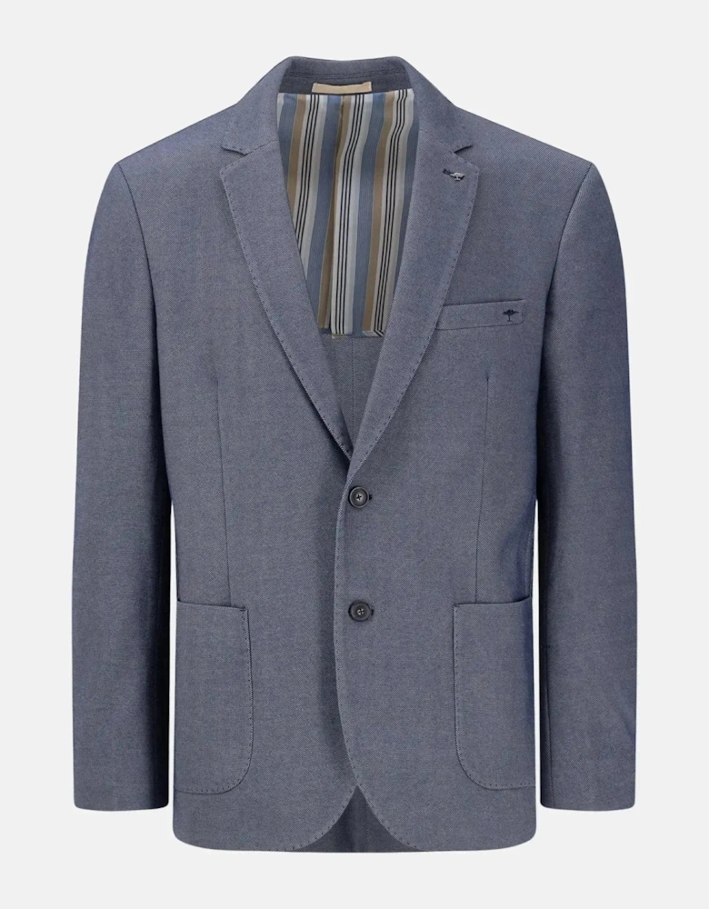 Structured Jersey Blazer Navy Melange