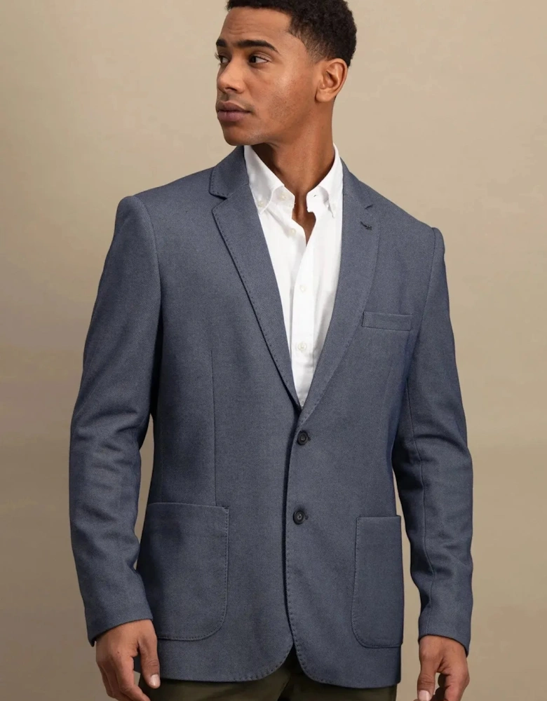 Structured Jersey Blazer Navy Melange