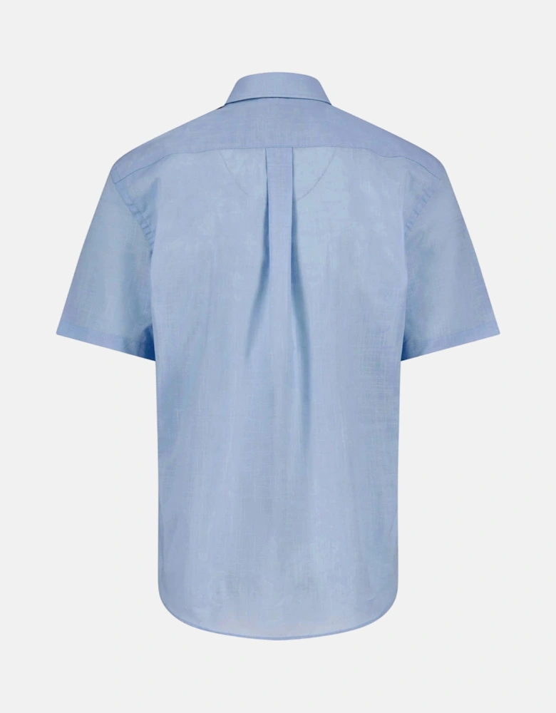Solid Slub Button Down Short Sleeved Shirt New Breeze