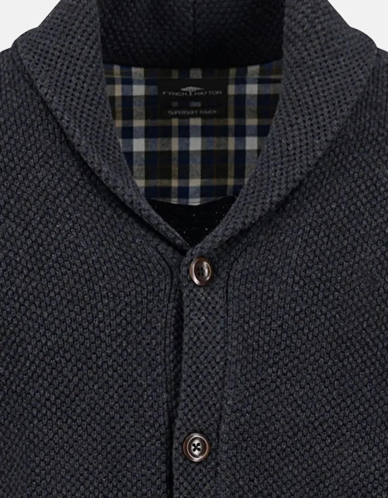 Buttoned Shawl Collar Cardigan Charcoal
