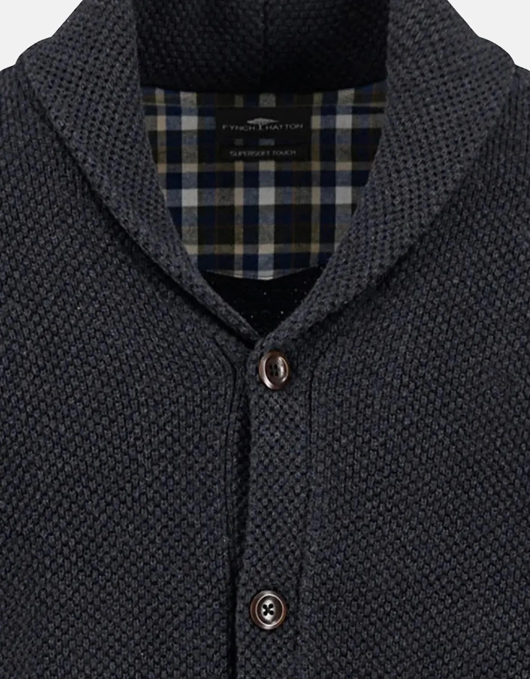 Buttoned Shawl Collar Cardigan Charcoal