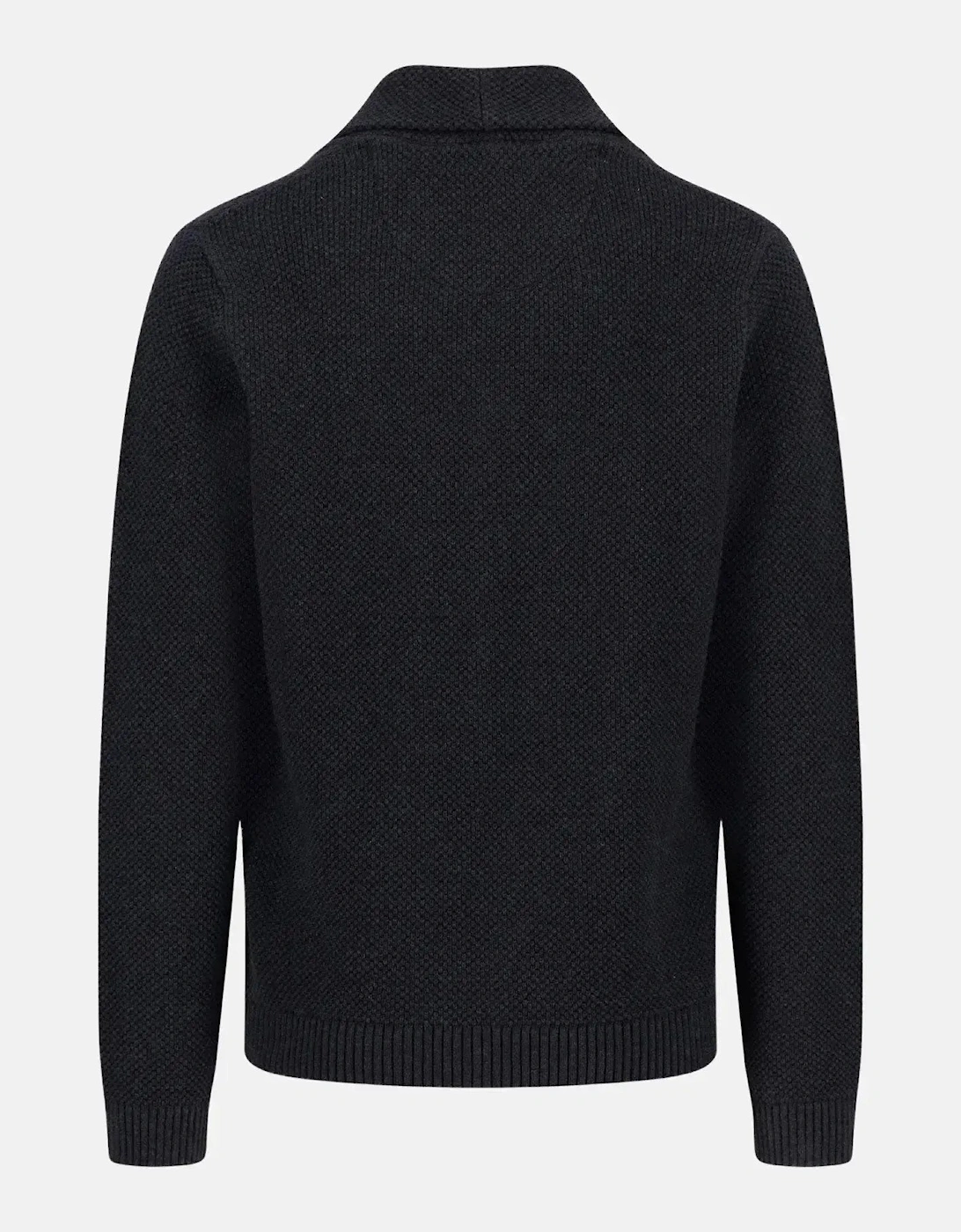 Buttoned Shawl Collar Cardigan Charcoal