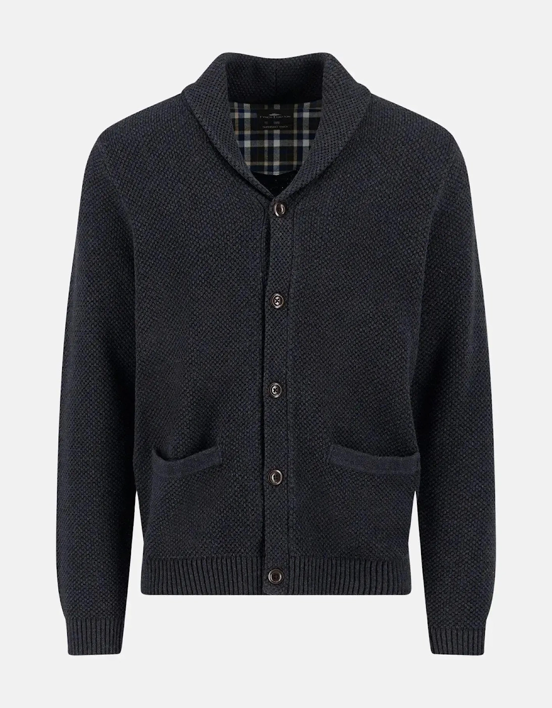 Buttoned Shawl Collar Cardigan Charcoal